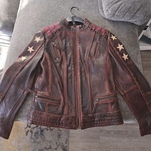 Black Rivet Brown Leather Jacket